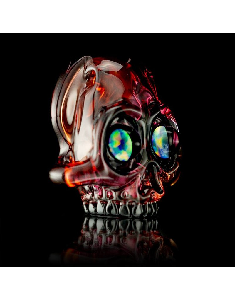 AKM AKM Split Color Fade Skull Pendant Gold Ruby / Neutral / Pomegranate