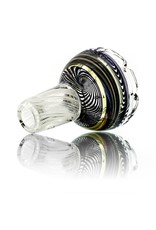 Mystic Family Glass Four Section Cold Cut 14mm Glass Bowl Slide w/ UV Encalmo by Mystic Family Glass