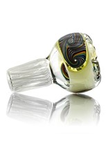 Mystic Family Glass 14mm (M) Bong Bowl Slide Cold Cut Bubble w/ UV Glass Accents by Mystic Family Glass