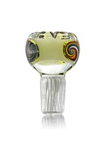 Mystic Family Glass 14mm (M) Bong Bowl Slide Cold Cut Bubble w/ UV Glass Accents by Mystic Family Glass