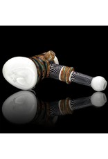 Mystic Family Glass Fully Worked & White Glass Hammer Dry Pipe by Mystic Family Glass