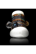 Mystic Family Glass Fully Worked & White Glass Hammer Dry Pipe by Mystic Family Glass