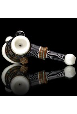 Mystic Family Glass Fully Worked & White Glass Hammer Dry Pipe by Mystic Family Glass