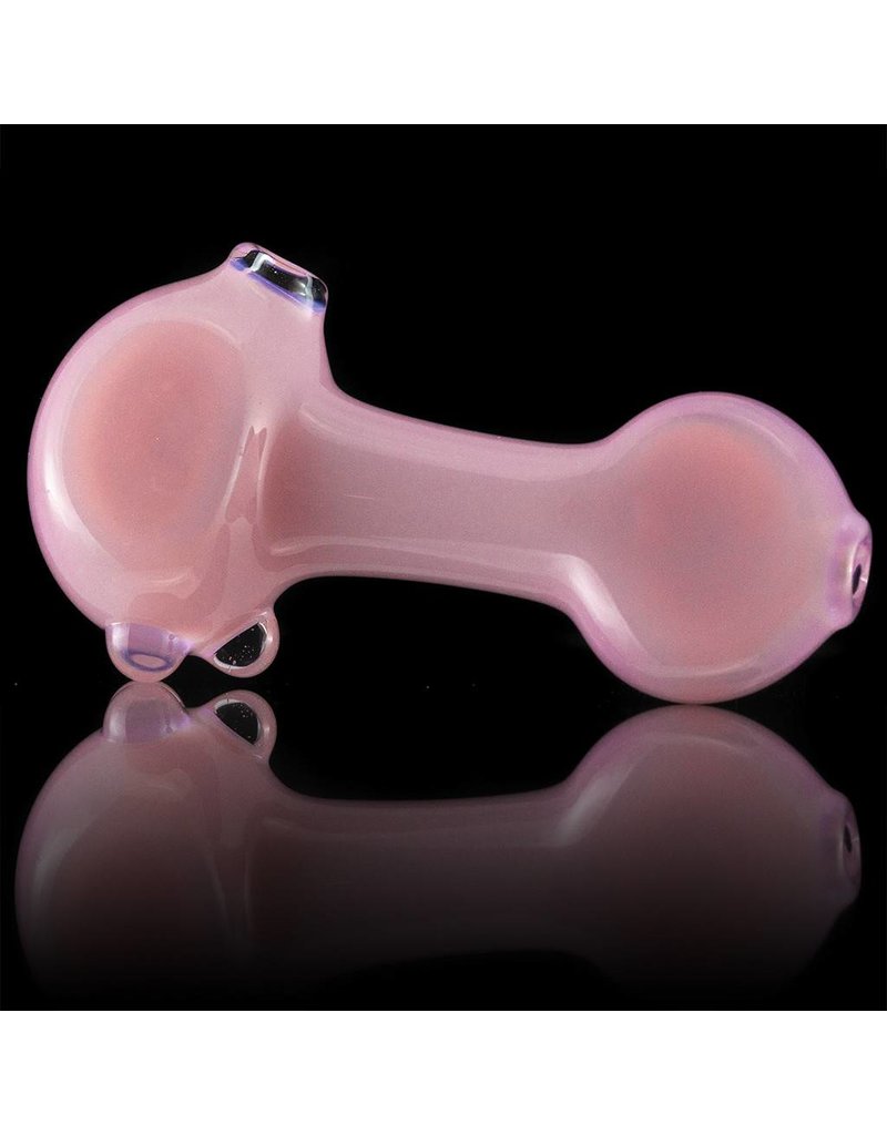 Witch DR Witch DR Milky Pink Glass Spoon Dry Pipe w/ Flat MP by GloRo Glass
