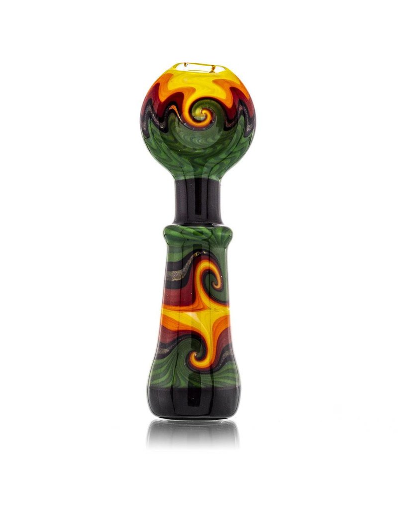 Fully Worked Glass Chillum One Hitter by Mike Fro (G)