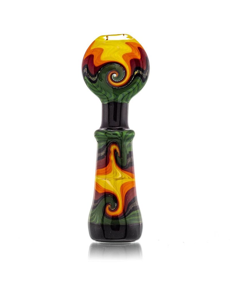 Fully Worked Glass Chillum One Hitter by Mike Fro (G)