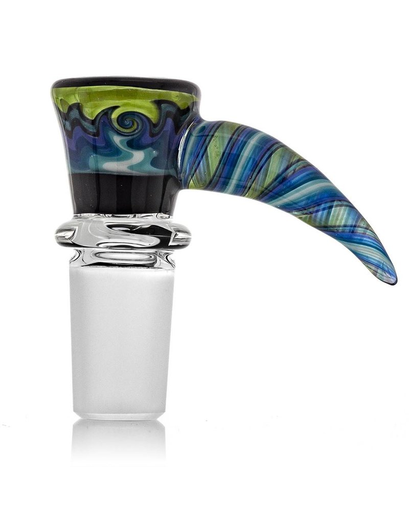 18mm Horn Handle Glass Bowl Slide by Mike Fro (E)