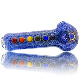 SOLD Chakra Glass Spoon Dry Pipe by Sarah Marblesbee (B)