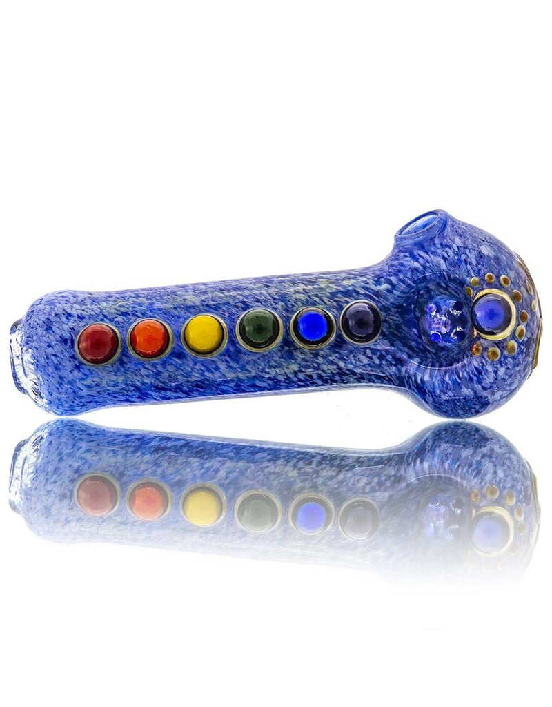 Chakra Glass Spoon Dry Pipe by Sarah Marblesbee (B)