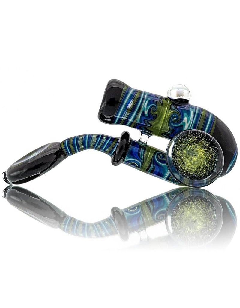 Fully Worked Glass Sherlock Dry Pipe by Mike Fro (A)