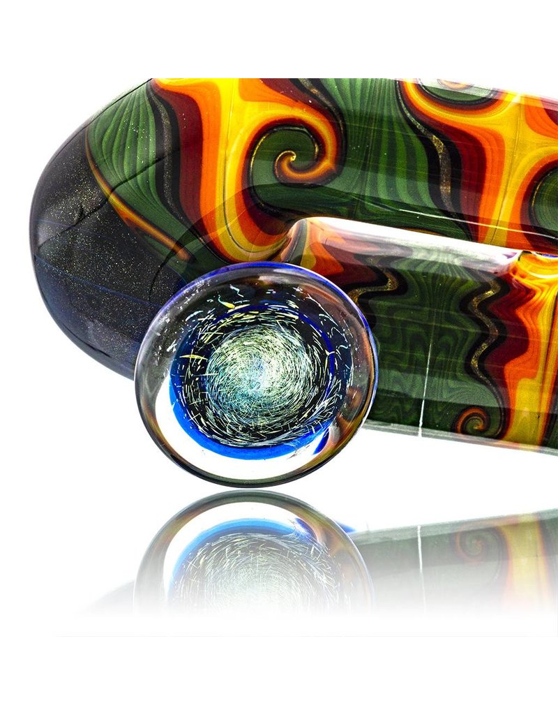 Fully Worked Glass Sherlock Dry Pipe by Mike Fro (B)