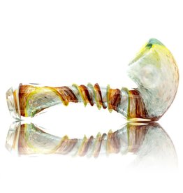 Plug-A-Nug SOLD Plug-A-Nug Inside Out Frit Twist Glass Sherlock Dry Pipe (A)