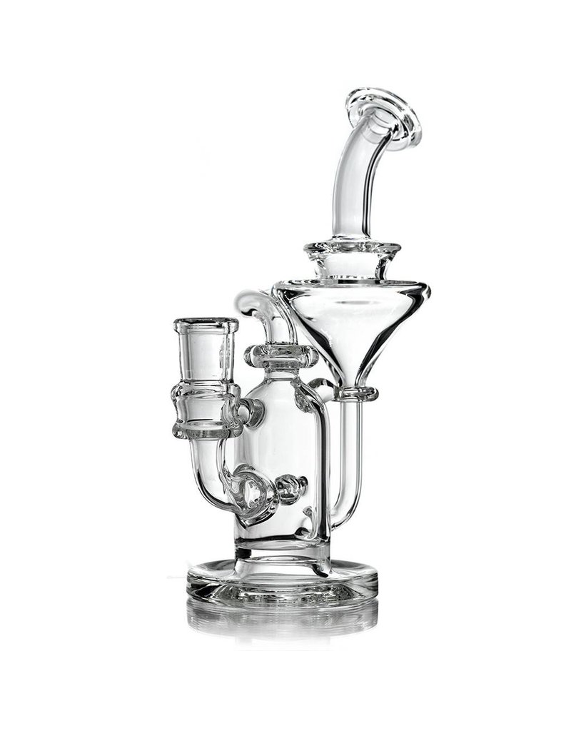 Waldos Wonders 14mm Clear Glass Recycler Dab Rig by Fogz (A)