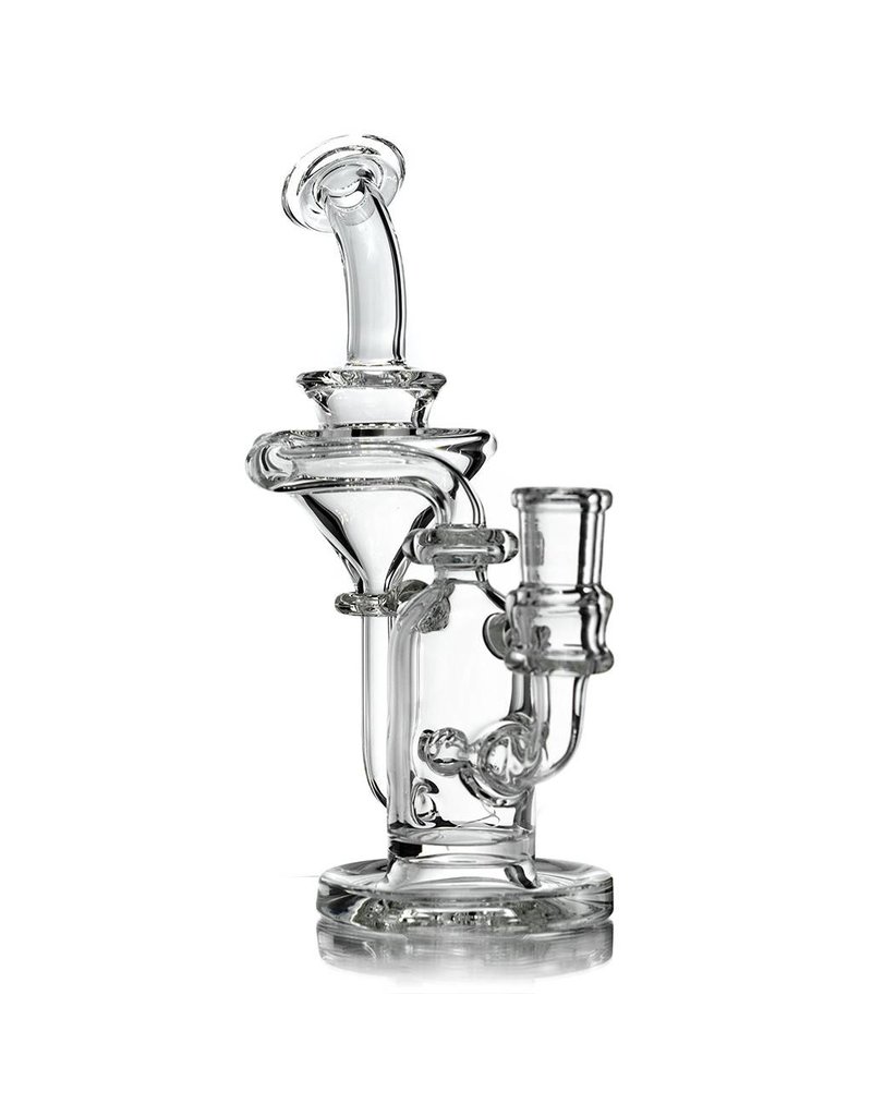 Waldos Wonders 14mm Clear Glass Recycler Dab Rig by Fogz (A)