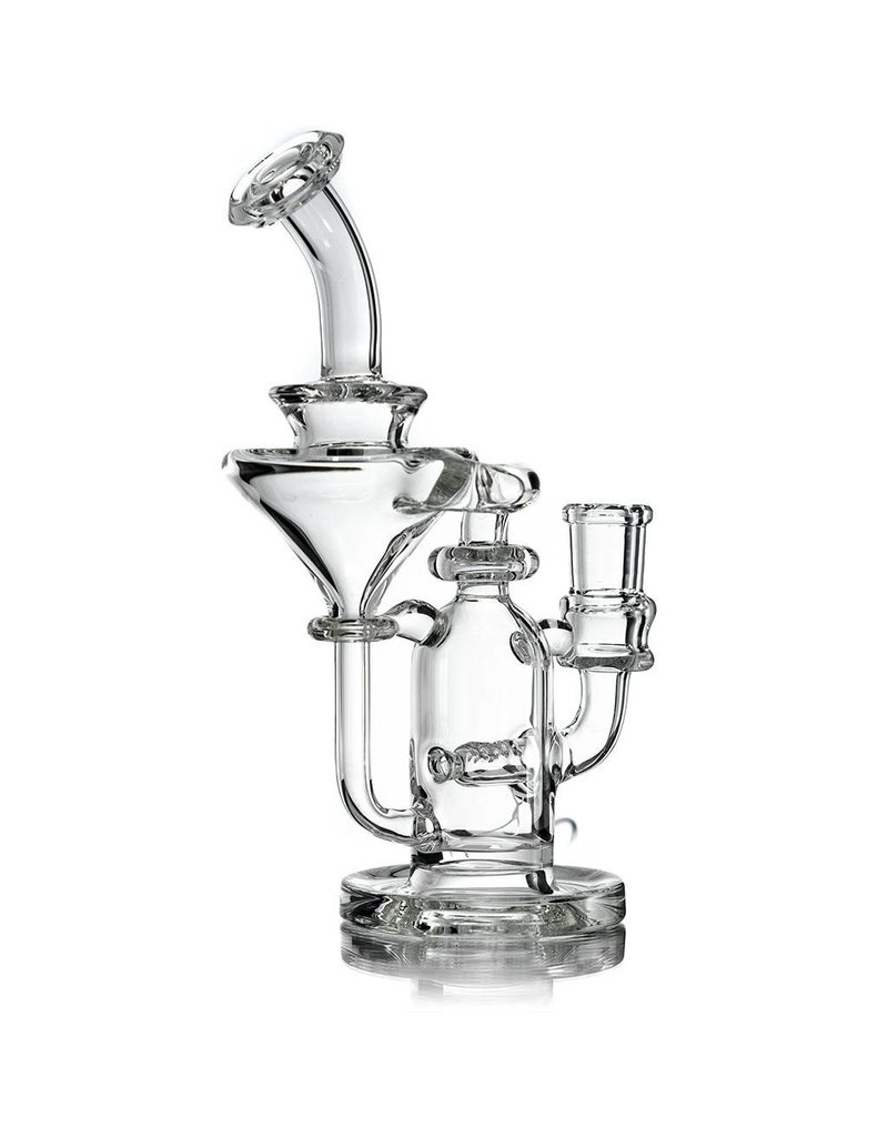 Waldos Wonders 14mm Clear Glass Recycler Dab Rig by Fogz (A)