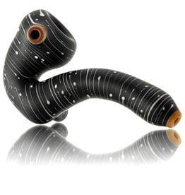 Witch DR SOLD Witch DR Frosted Glass Black Birch Sherlock Dry Pipe (A)