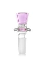 14mm (M) Glass Bowl Slide PINK w/ 7-Hole Glass Screen Honeycomb