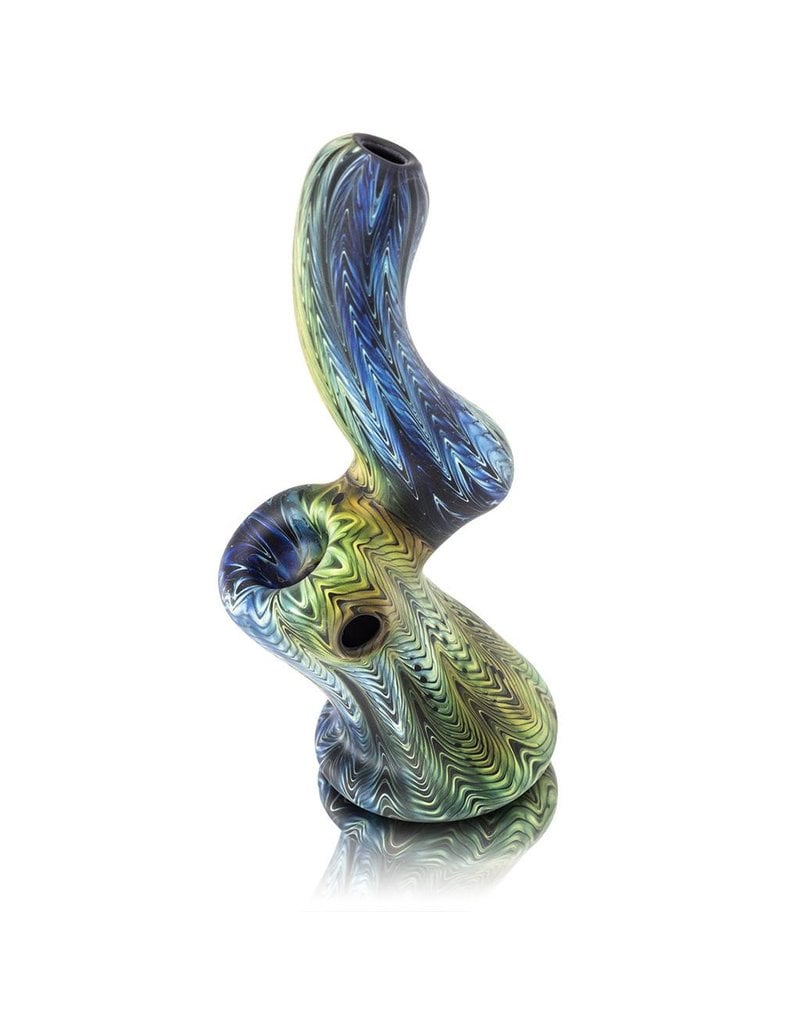 Witch DR Glass Bubbler Frosted Glass Color Wrap&Rake Upright Sherlock (E) by Witch DR