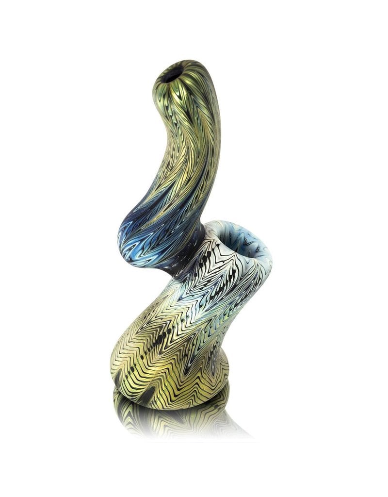 Witch DR Witch DR Frosted Glass Color Wrap & Rake Upright Sherlock Bubbler (F)