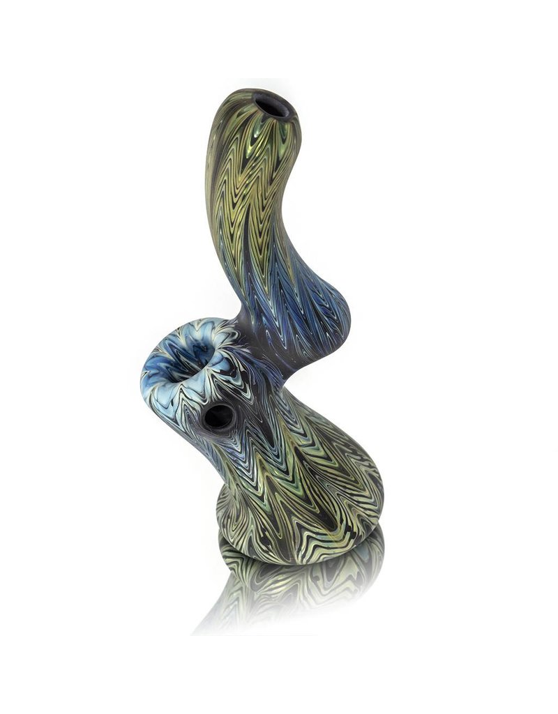 Witch DR Glass Bubbler Frosted Glass Color Wrap&Rake Upright Sherlock (H) by Witch DR
