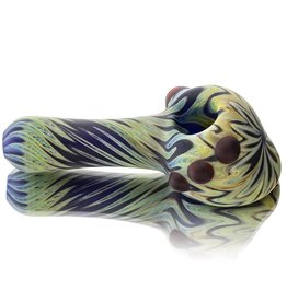 Witch DR SOLD Dry Hand Pipe Frosted Glass Chevron SAG (A) by Witch DR