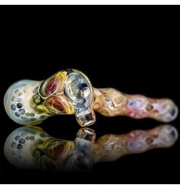 Brad Tenner SOLD Brad Tenner Glass Red Eyes Skull Pipe (C) BT Glass