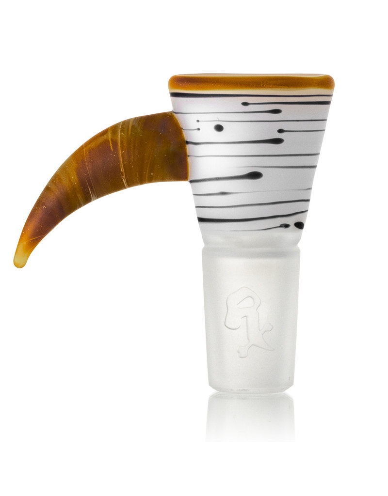 Witch DR 18mm Birch Themed Frosted Glass Bong Bowl Funnel Slide w/ Horn (C) by Witch DR