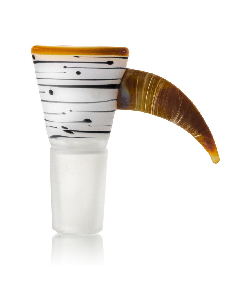 Witch DR 18mm Birch Themed Frosted Glass Bong Bowl Funnel Slide w/ Horn (C) by Witch DR