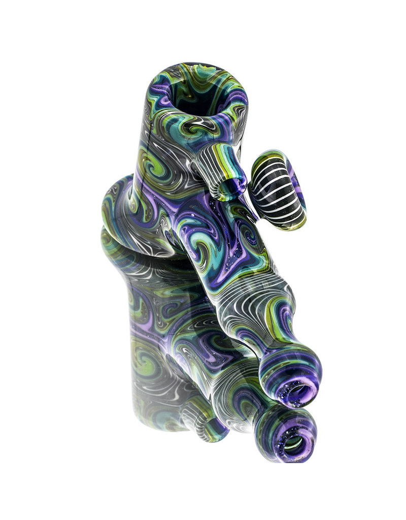 Dan Longden Glass Pipe by Dan Longden Dark Green Hammer Dry Pipe (A)