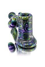 Dan Longden Glass Pipe by Dan Longden Dark Green Hammer Dry Pipe (A)