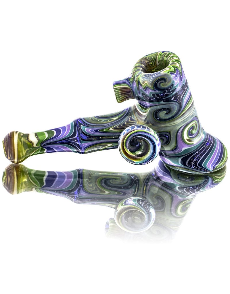 Dan Longden Glass Pipe by Dan Longden Light Green Hammer Dry Pipe (A)