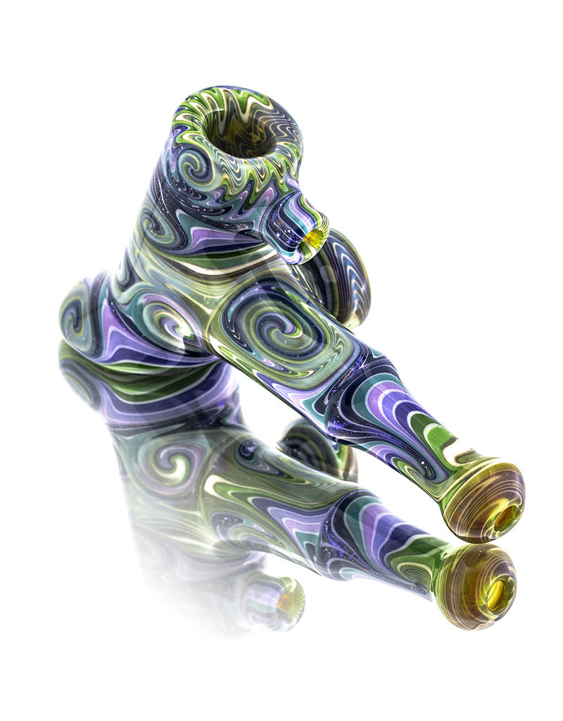 Dan Longden Glass Pipe by Dan Longden Light Green Hammer Dry Pipe (A)