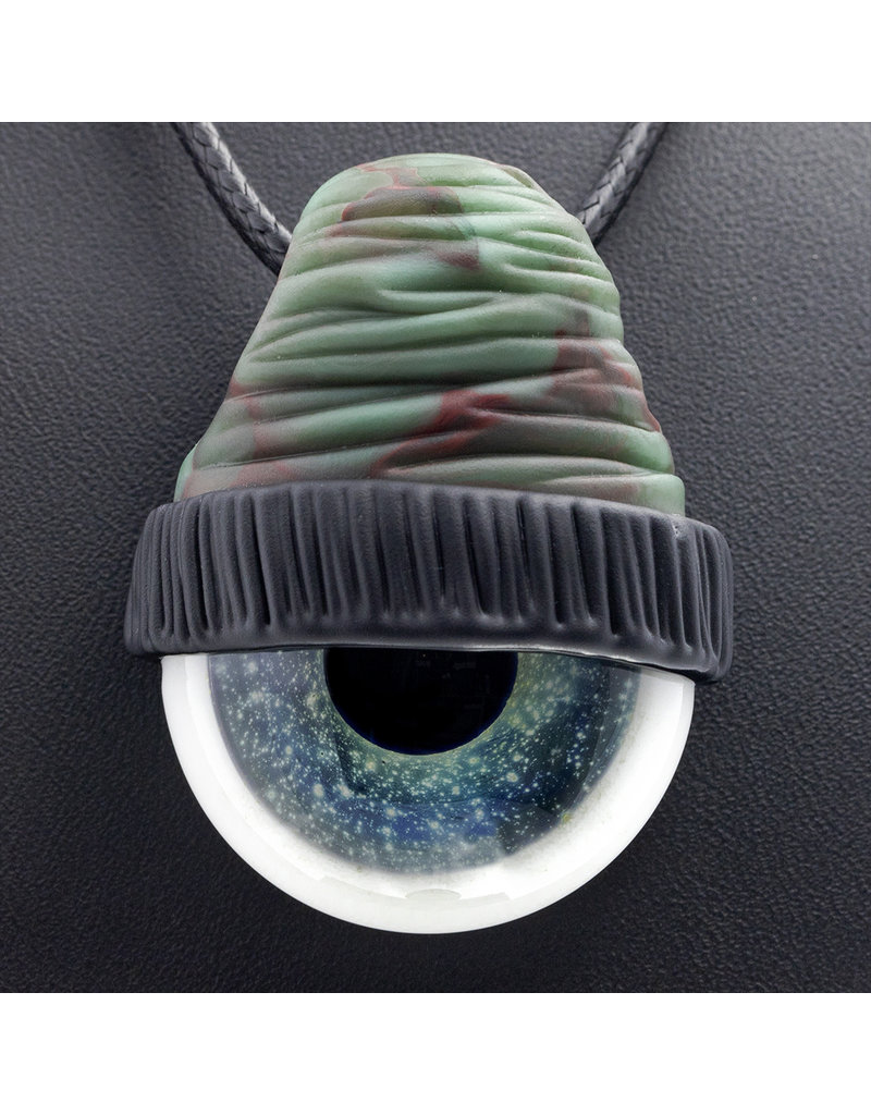 Glass Pendant Teal Beanie Eye Pendant by Junkie Glass (N)