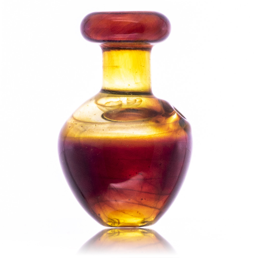 Puffco Peak Bubble Carb Cap in Amber Purple Glass Witch DR