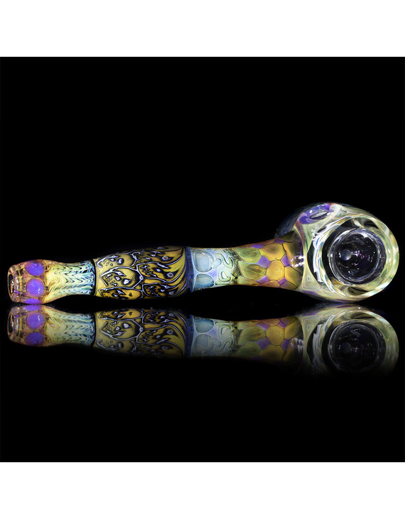 Hugh Glass Skull Tech Hammer W/ Skull Marble & Purple Dot Box by Hugh Glass