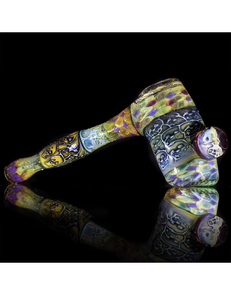 Hugh Glass Skull Tech Hammer W/ Skull Marble & Purple Dot Box by Hugh Glass