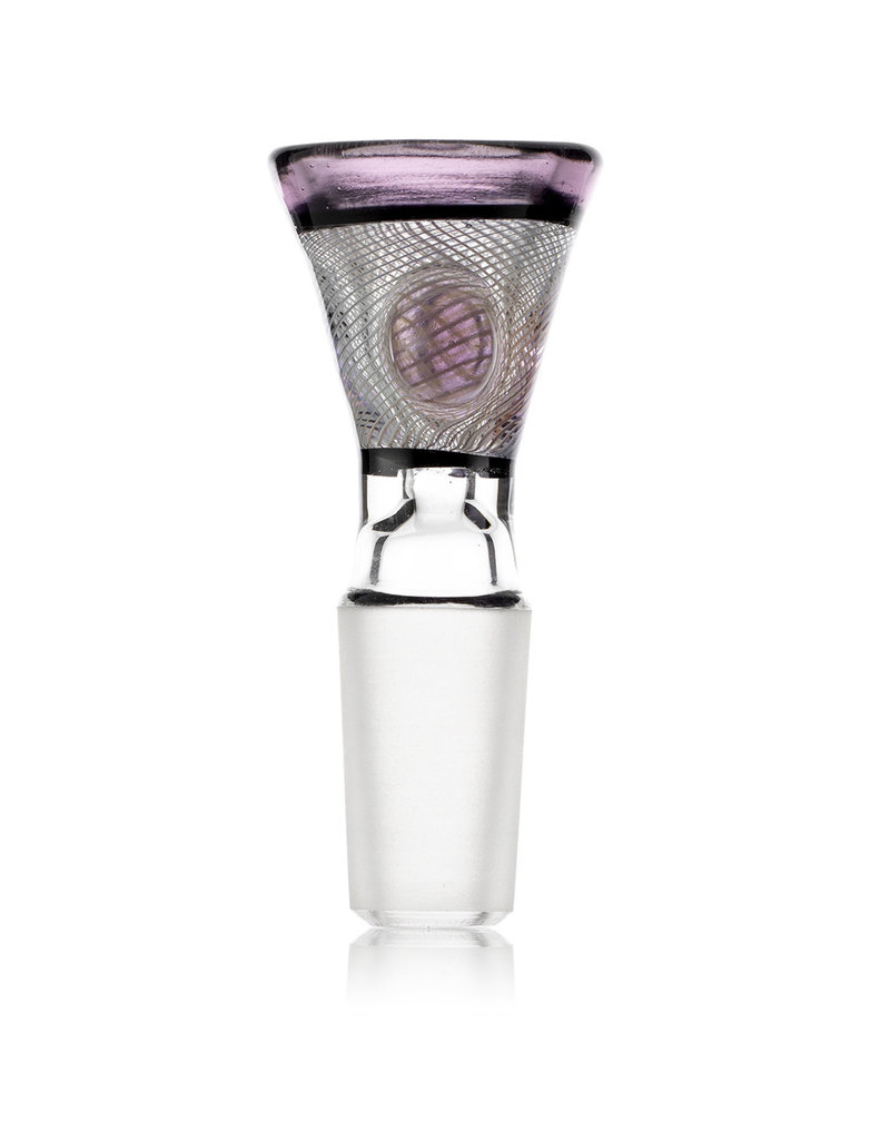 Madden Glass 14mm Glass Bong Bowl Funnel Slide in Nightshade w/ Black Accents and Reticello Bowl by John Madden