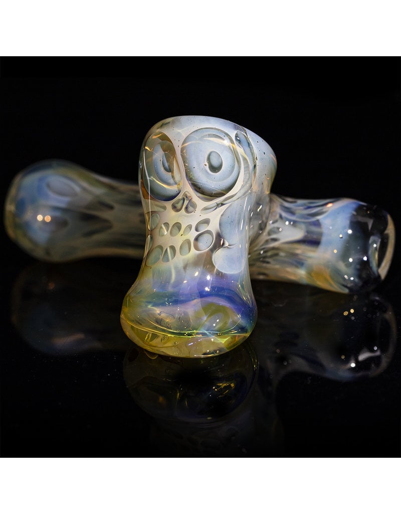 Brad Tenner 4" Brad Tenner Pocket Fume Skull Sidecar (C) BT Glass