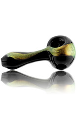 Rowan Glass Spoon Dry Pipe GOLD DICHRO on BLACK by Rowan Glass