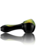 Rowan Glass Spoon Dry Pipe GOLD DICHRO on BLACK by Rowan Glass