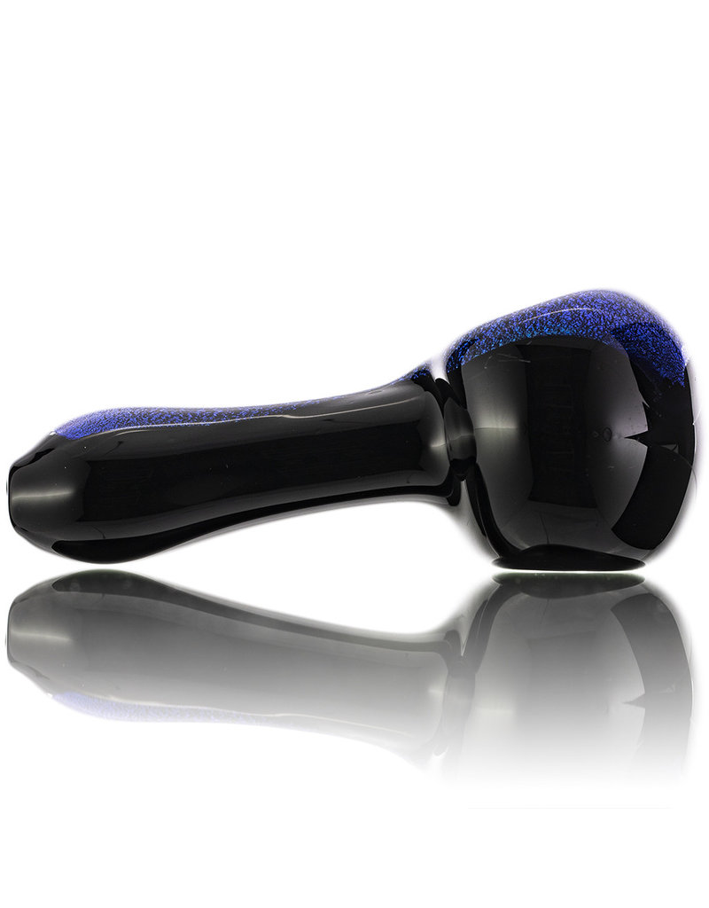 Rowan Glass Dry Pipe BLUE DICHRO on BLACK by Rowan Glass