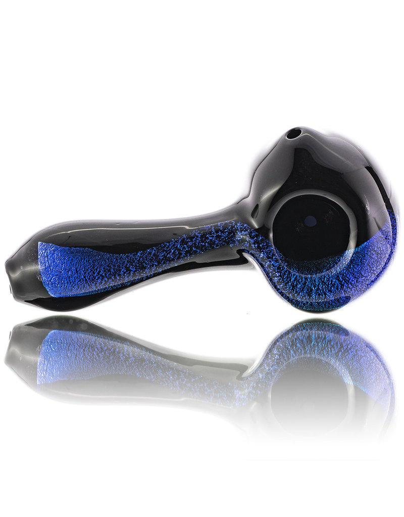 Rowan Glass Dry Pipe BLUE DICHRO on BLACK by Rowan Glass