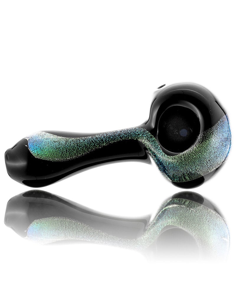 Rowan Glass Dry Pipe AZUL DICHRO on BLACK by Rowan Glass