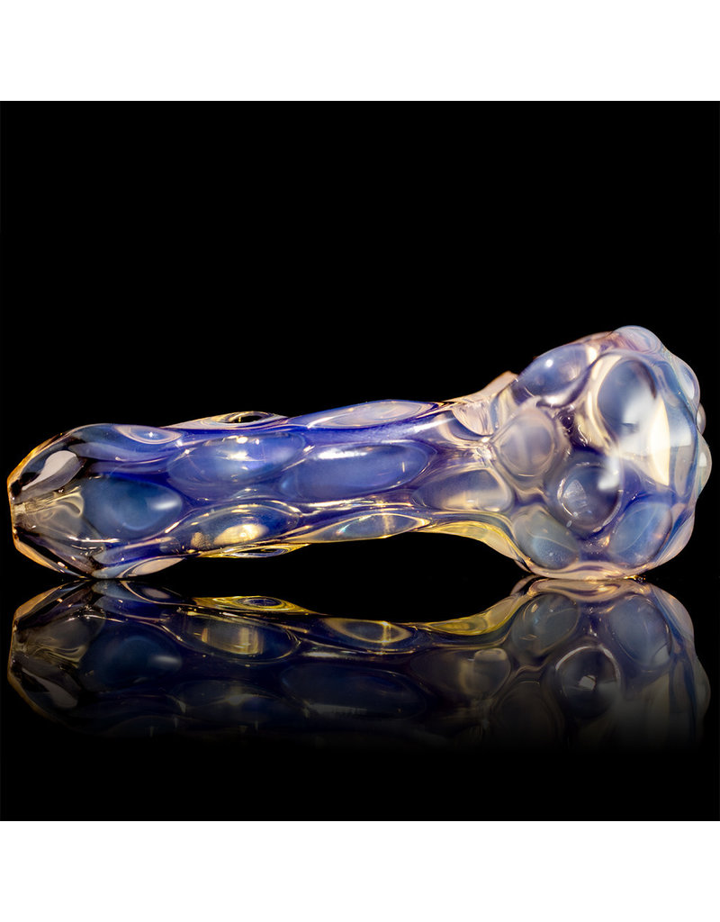 Glass Dry Pipe SILVER Fume over TRANSLUCENT PINK by Griffin