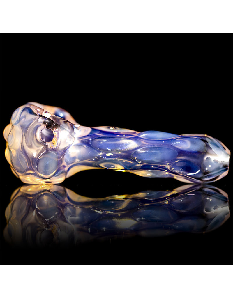Glass Dry Pipe SILVER Fume over TRANSLUCENT PINK by Griffin