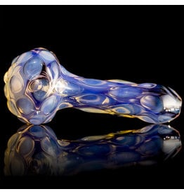 SOLD Glass Dry Pipe SILVER Fume over TRANSLUCENT PINK by Griffin
