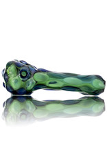 Glass Dry Pipe SILVER Fume over TRANSLUCENT GREEN by Griffin