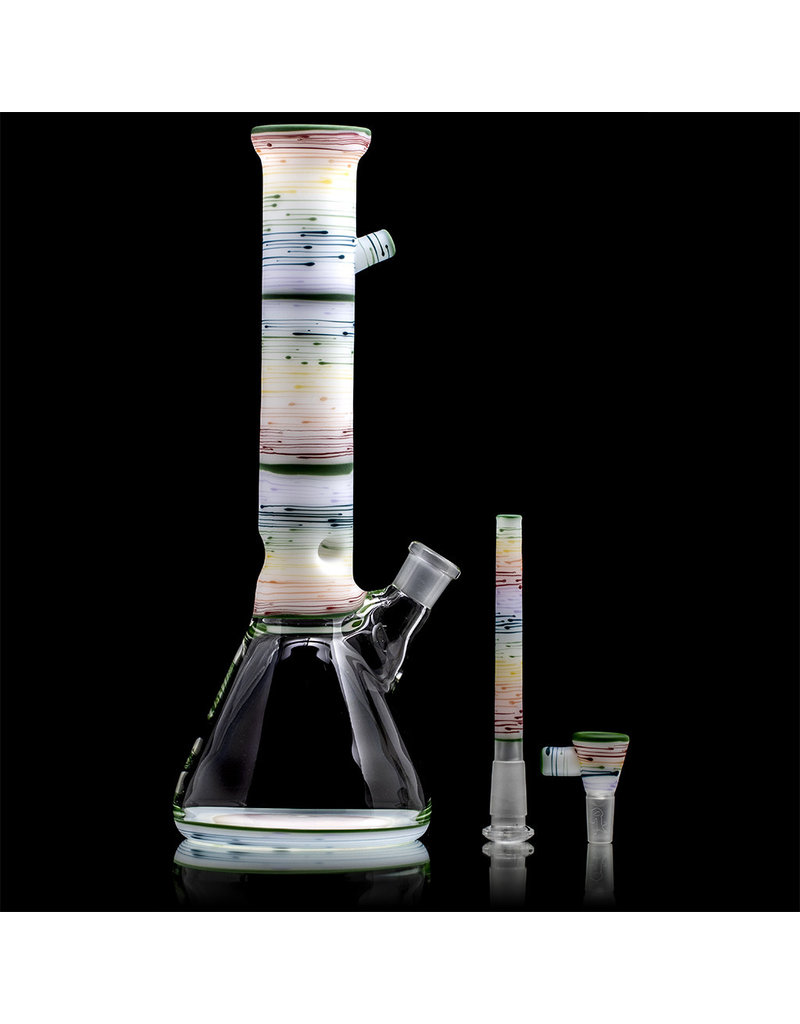 Witch DR PRIDE Forest Green Rainbow Birch 14mm Beaker Bong by Witch DR