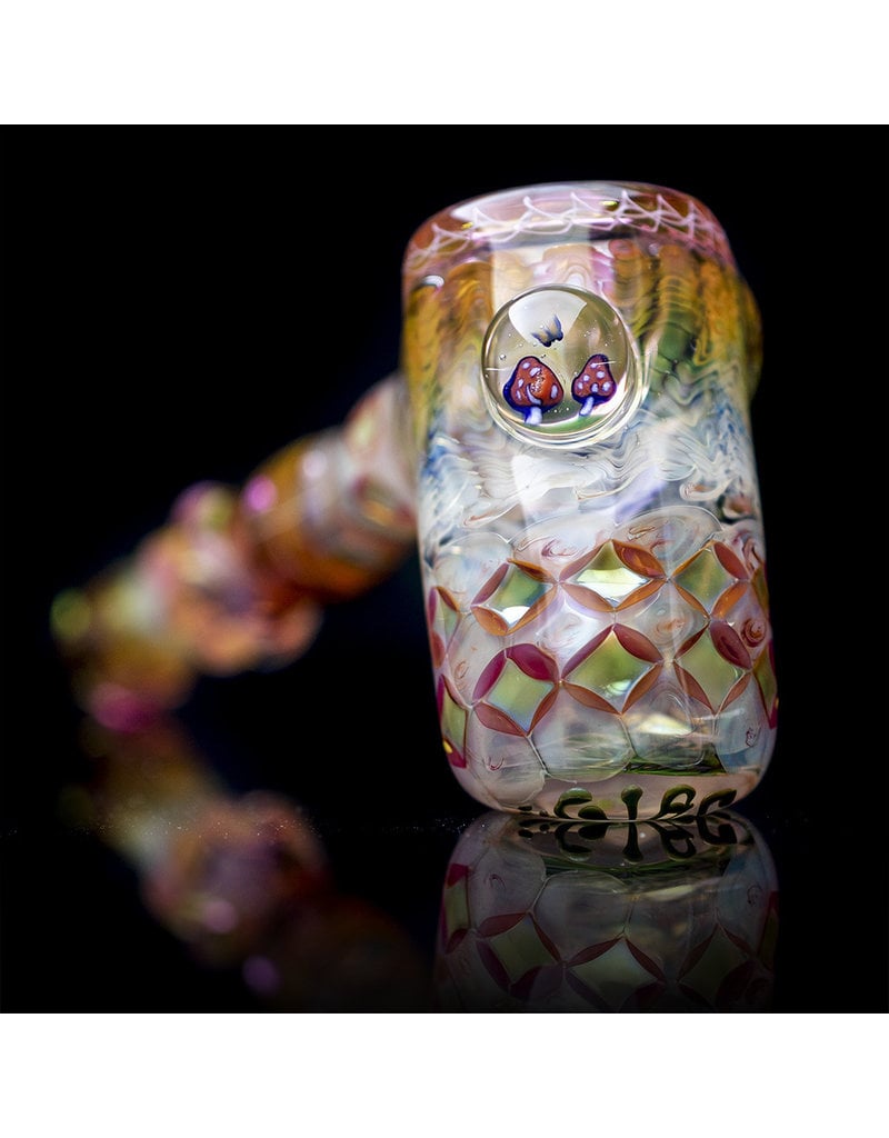 Hugh Glass Glass Pipe Dry Fume Hammer w/ Mushroom Marble (A) by Hugh Glass