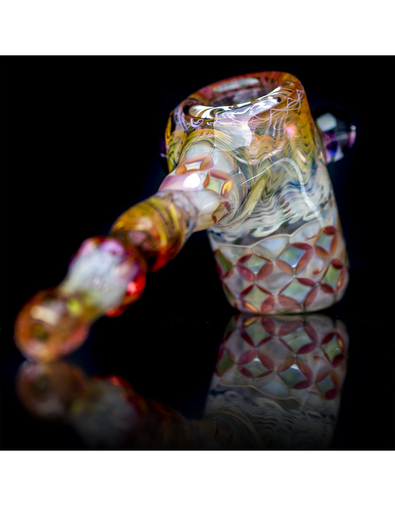 Hugh Glass Glass Pipe Dry Fume Hammer w/ Mushroom Marble (A) by Hugh Glass